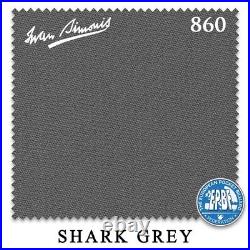 8' Simonis 860 Pool Table Cloth Shark Grey AUTHORIZED DEALER