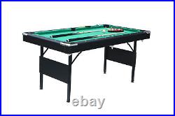 Portable Pool Table Kit With Billiard Balls Triangle Rack Chalk Brush Steel New