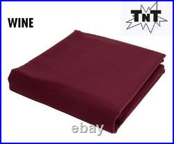 TNT Billiard Pool Table Felt Cloth withTeflon 8' Cut Bed & Rails Wine